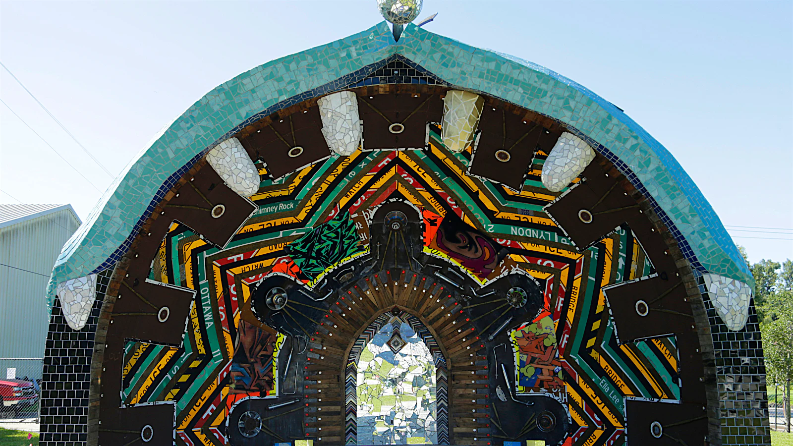 A mosaic arch at Smither Park in Houston.